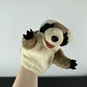 Folkmanis Puppets Little Raccoon Hand Puppet 6” Realistic Plush Stuffed Animal